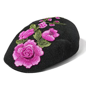 Casquette Béret Broderie Vintage