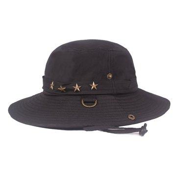 Chapeau de seau unisexe d'été en coton avec pentagramme