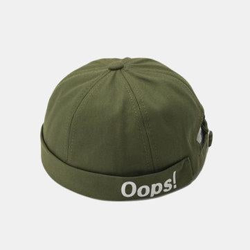 Brimless Letter Embroidery Skulll Caps