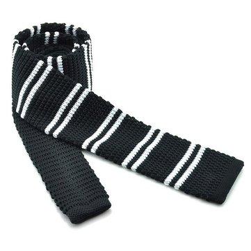 PenSee Men's Leisure Ties Knitted Striped Plates Slim Ties