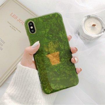 Ins Shell Green Plant Style téléphone cas