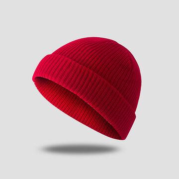Chapeaux de crâne de chapeau de laine tricoté de couleur unie Beanie Brimless Hats