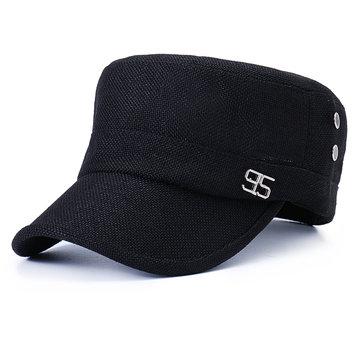 Casquette plate simple en lin, couleur unie Vogue