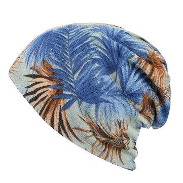 Feuille de coton imprimé Bonnet Beanies Crâne chaud et bouchon d'oreille