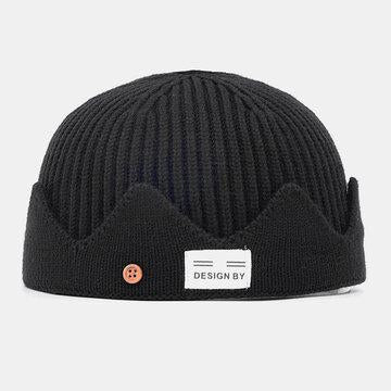 Bonnet tricoté Bonnet en cuir Melon en laine Casquettes de crâne