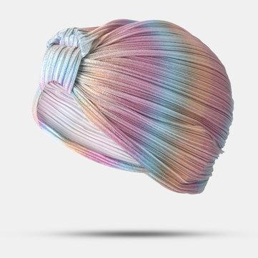 Bonnet plissé Bonnet Turban Simple Couleur Unie