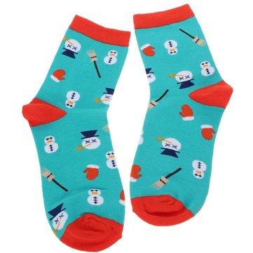 Dessin animé mignon Noël série bonhomme de neige Casual Soft coton chaussettes bonneterie