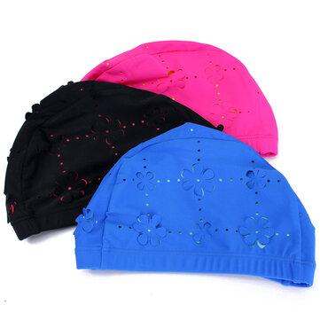 Men Women Durable Stretch Swim Hats Polyester Swim Hat