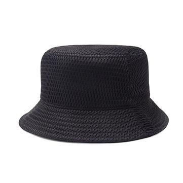 Casquette de seau à motif de maille solide en fibre de polyester