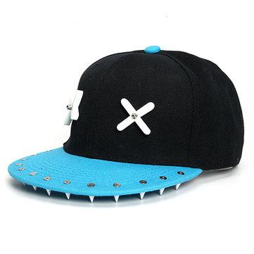 Couper Cartoon XX Yeux Motif Rivet Hip-Hop Chapeau Casquette De Baseball Snapback