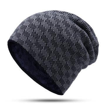 Bonnet en velours à rayures Plus