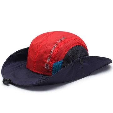 Chapeau de pêche respirable pliable anti-UV avec ficelle