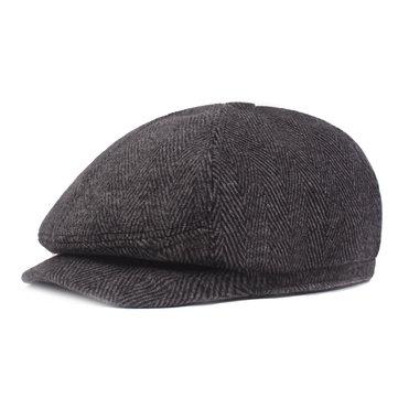 Casquette béret en coton à rayures rétro