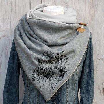 Écharpe ajustable fixe multifonctionnelle à motif floral de couleur unie