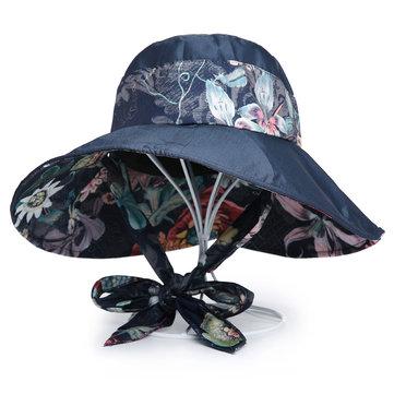 Chapeau de seau soleil plage pliable imprimé été en polyester