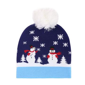 Bonnet Jacquard tricoté de Noël Bonnets chauds unisexe