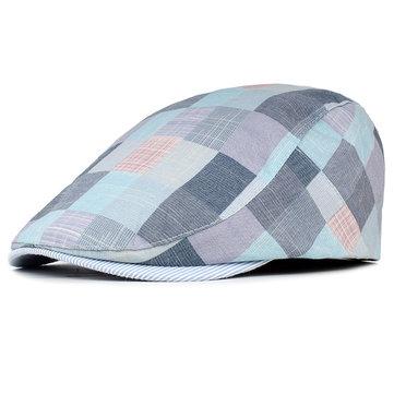 Casquette béret à carreaux chapeau pare-vent britannique rétro