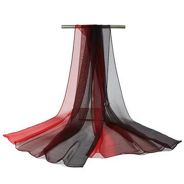 Écharpes en mousseline de couleur dégradé Châles