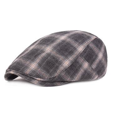 Casquette de golf multicolore avec béret ajustable en coton à carreaux