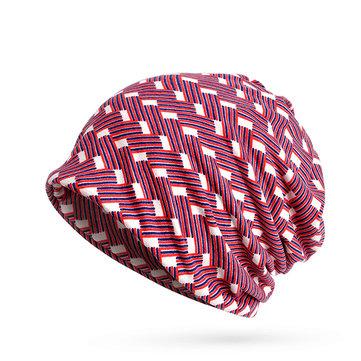 Bonnets à imprimé multicolore en coton imprimé à rayures