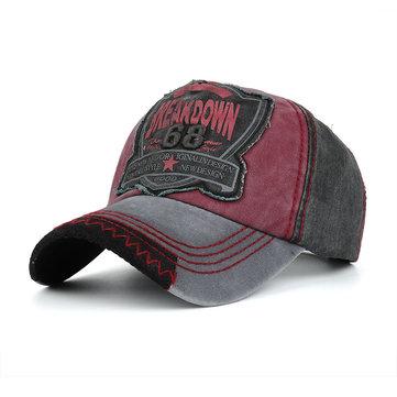 Casquette de baseball avec lettre brodée en denim délavé