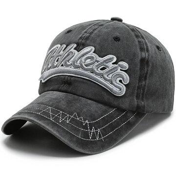 Lettres de broderie en plein air Bordure personnalisée Casquette de baseball en denim lavé Casquette pare-soleil