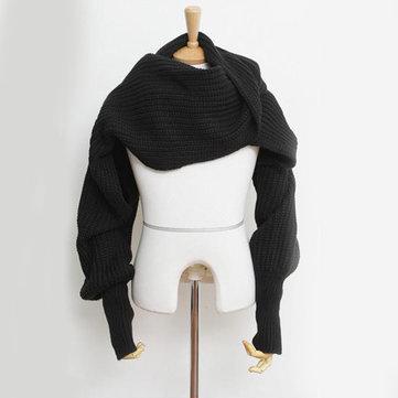 Écharpe unisexe en tricot avec manches