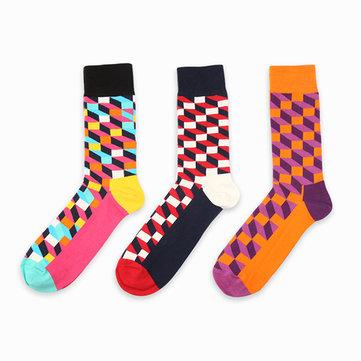 Argyle Diamond Pattern Cotton Pattern Comfortable Mid-Calf Sock For Men