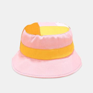 Chapeau de pêcheur à carreaux de couleur contrastée