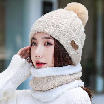 Bonnets chauds Boule de laine Chapeau de laine Écharpe Chapeau en tricot Cache-oreilles Casquette