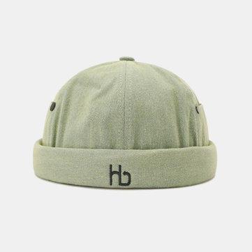 Chapeau sans tête Chapeau de crâne de broderie lettre couleur unie