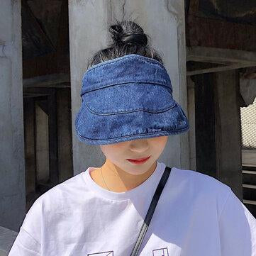 Chapeau haut de forme en denim lavé réglable et respirant