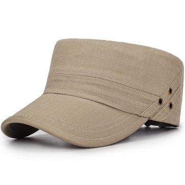Casquette plate de couleur unie en coton Vogue