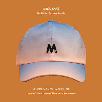 Chapeau Casquette de baseball avec lettre M dégradé de couleur féminine