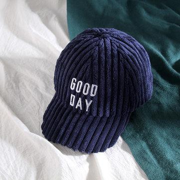 Épaisse casquette de baseball en velours côtelé chapeau courbé extérieur
