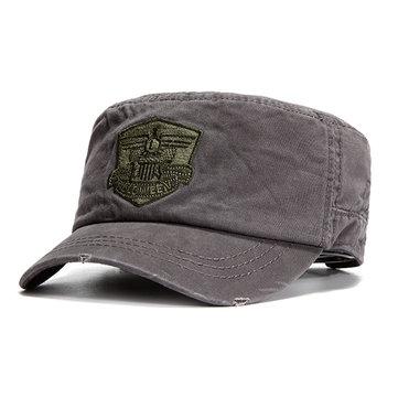 Chapeau plat en coton à écran solaire uni