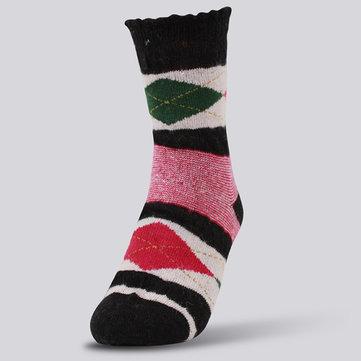 Épaissir chaud laine coton patchwork chaussettes de tube moyen