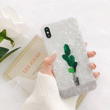 Ins Shell Green Plant Style téléphone cas