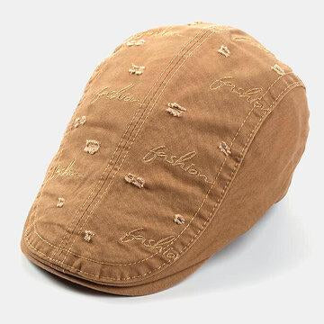 Chapeau haut plat de mode de couleur unie trou sur béret décontracté