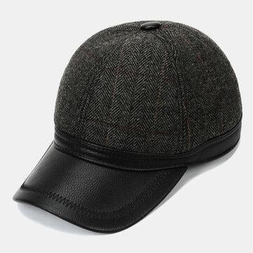 Chapeau chaud décontracté en feutre réglable cache-oreilles casquette de baseball