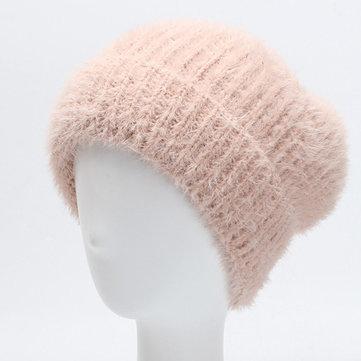 Warm women's beanies in faux mink