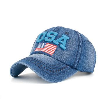 Chapeau de cow-boy lavé casquette de baseball camionneur patriotique drapeau USA