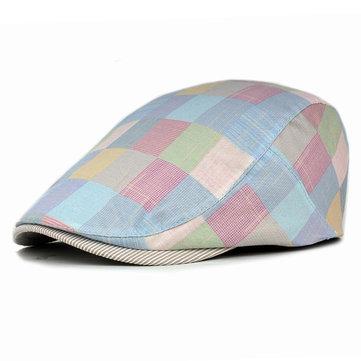 Casquette béret à carreaux chapeau pare-vent britannique rétro