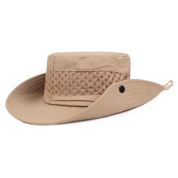 Chapeau de seau à visière en polyester de couleur unie d'été
