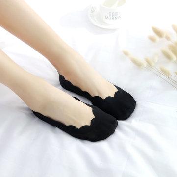 Chaussettes bateau invisibles respirantes en soie et silicone
