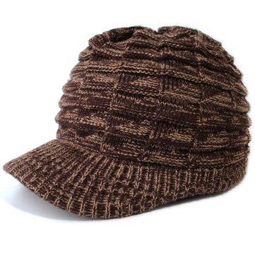 Chapeau de langue canard en tricot de laine chaud unisexe