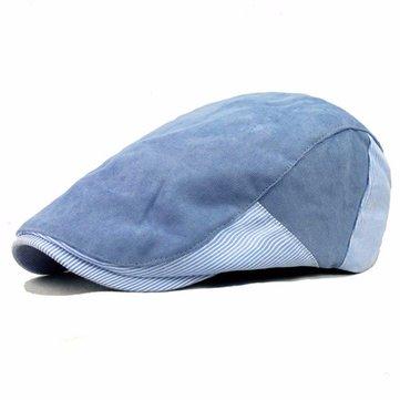 Béret mince ajustable en coton à rayures