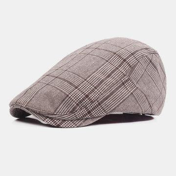 Coton Casual Stripe Pattern Thin Sunscreen Visor Forward Hat Beret Hat Flat Caps