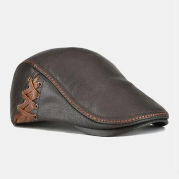 Casquette plate en cuir Ivy Newsboy Gatsby Baker Cabbie Golf Beret