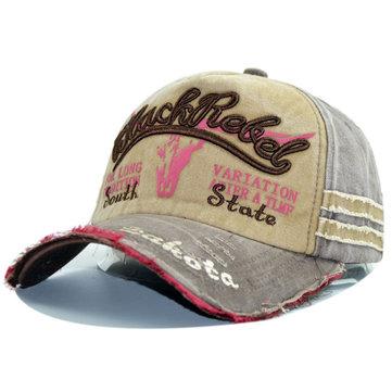 Casquette de baseball ajustable lavable en coton à visière